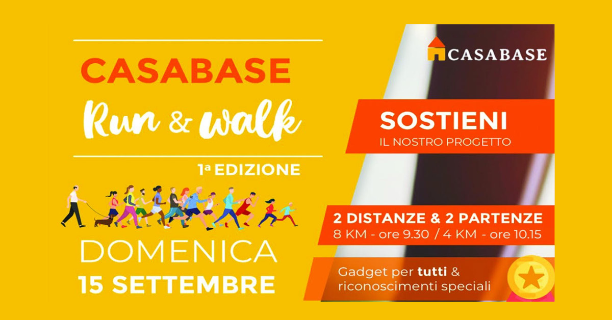 Scopri di più sull'articolo 15/09/2019: la prima “Run & Walk” per Casa Base Avigliana!