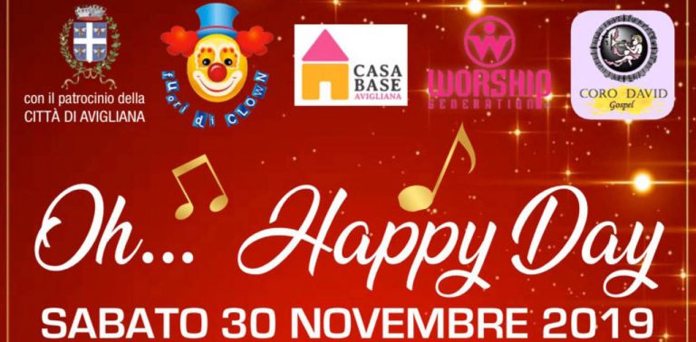 Banner Oh Happy Day Gospel - Casa Base Avigliana