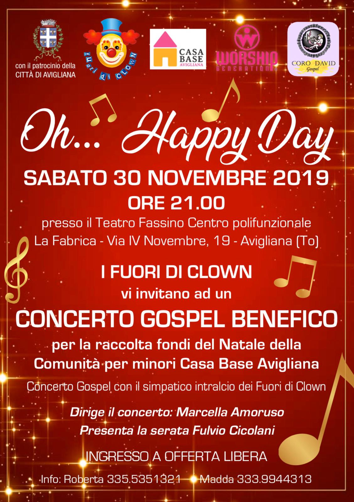 Volantino Oh Happy day - Casa Base Avigliana